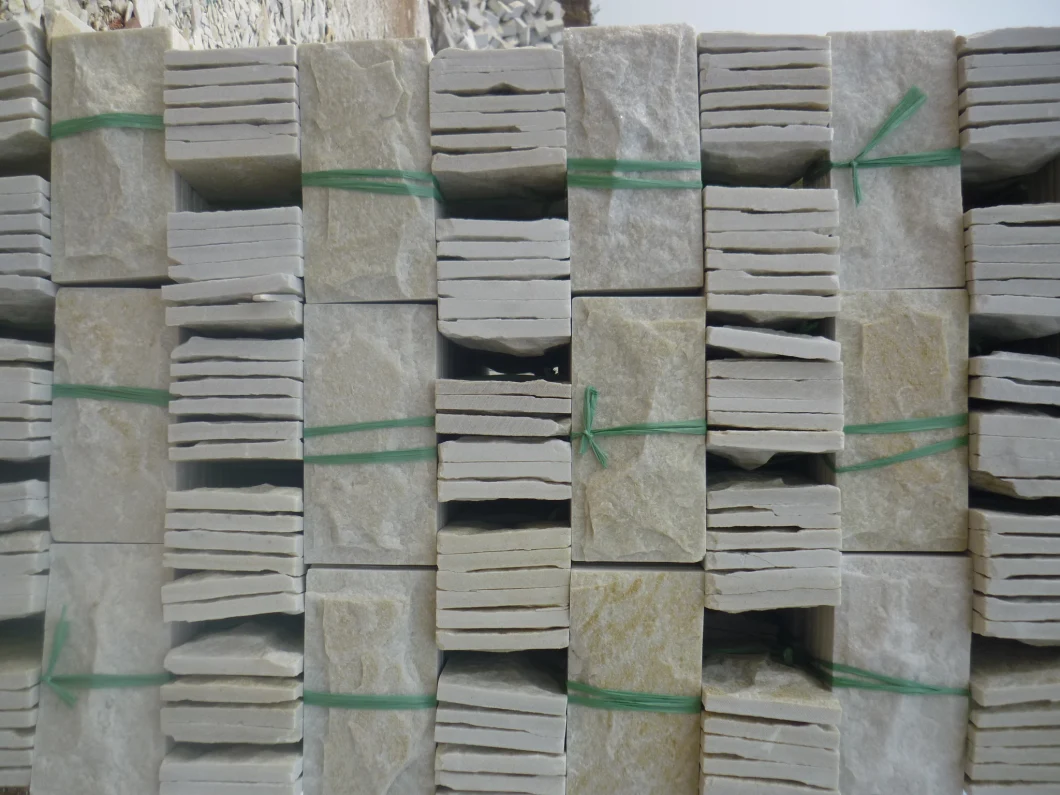 White Quartz Mushroom Tiles Stone Wall Facade Mushroom Stone