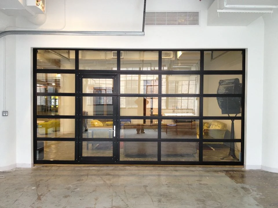 Latested Design Aluminum Glass Garage Door Full View Frosted Door
