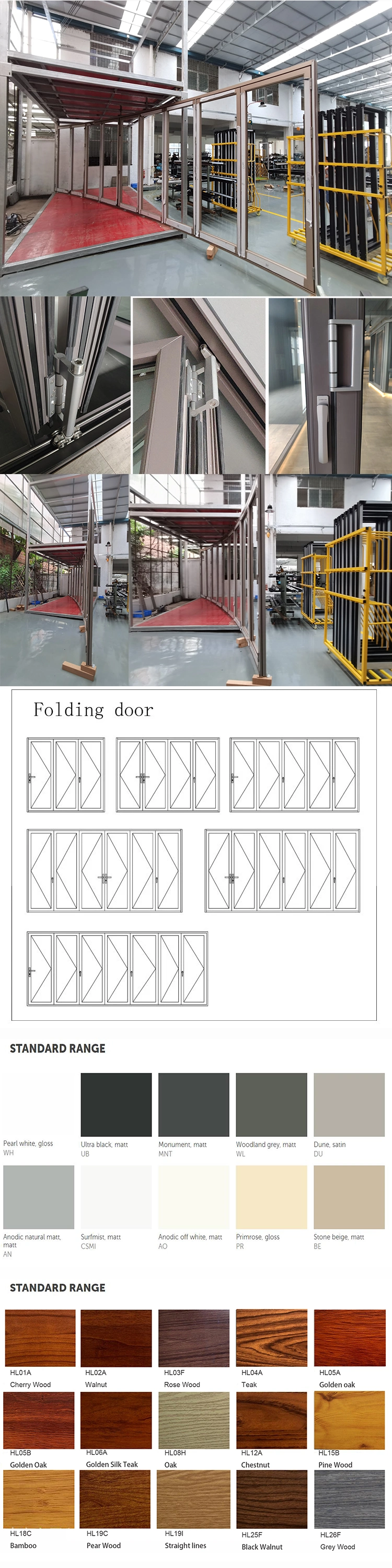 Aluminum Folding Door Glass Folding Door Entry Door