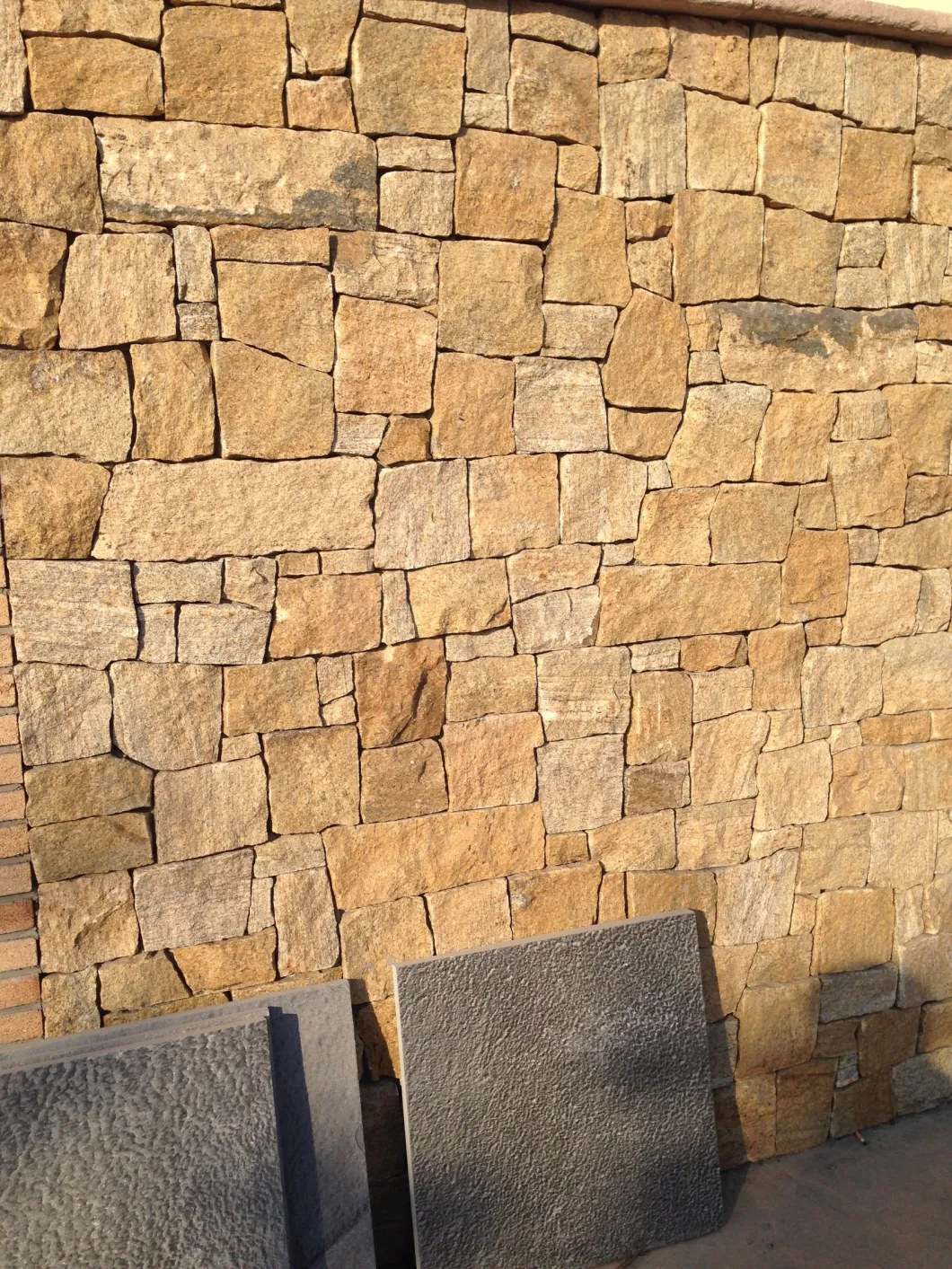 Yellow Quartzite Loose Stone Wall Panel, Flag Stone for Decorative Wall