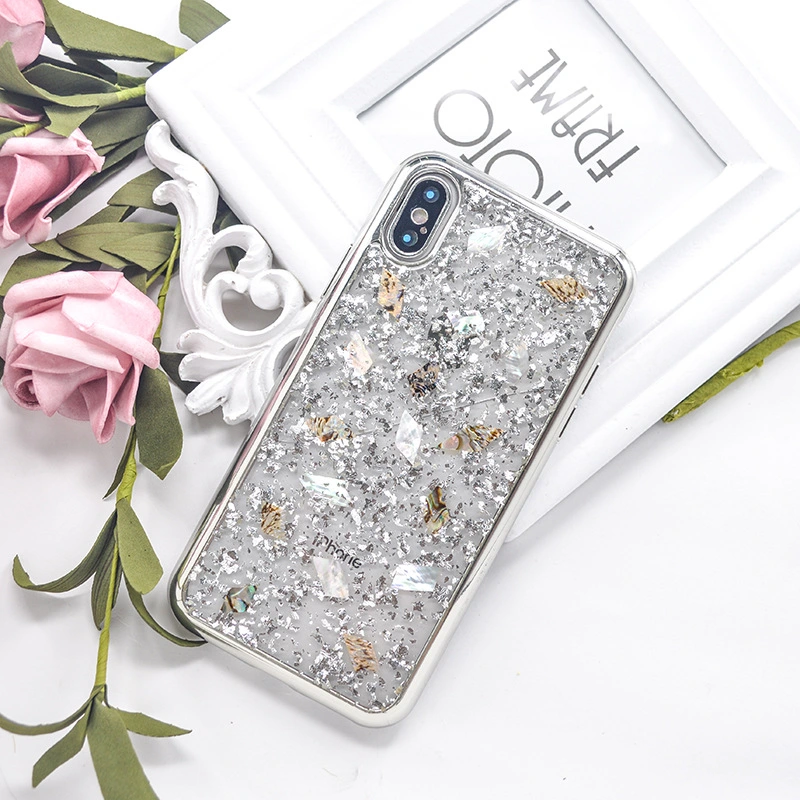 Electroplated Bumper Frame Bling Glitter Phone Case Protective Back Cover