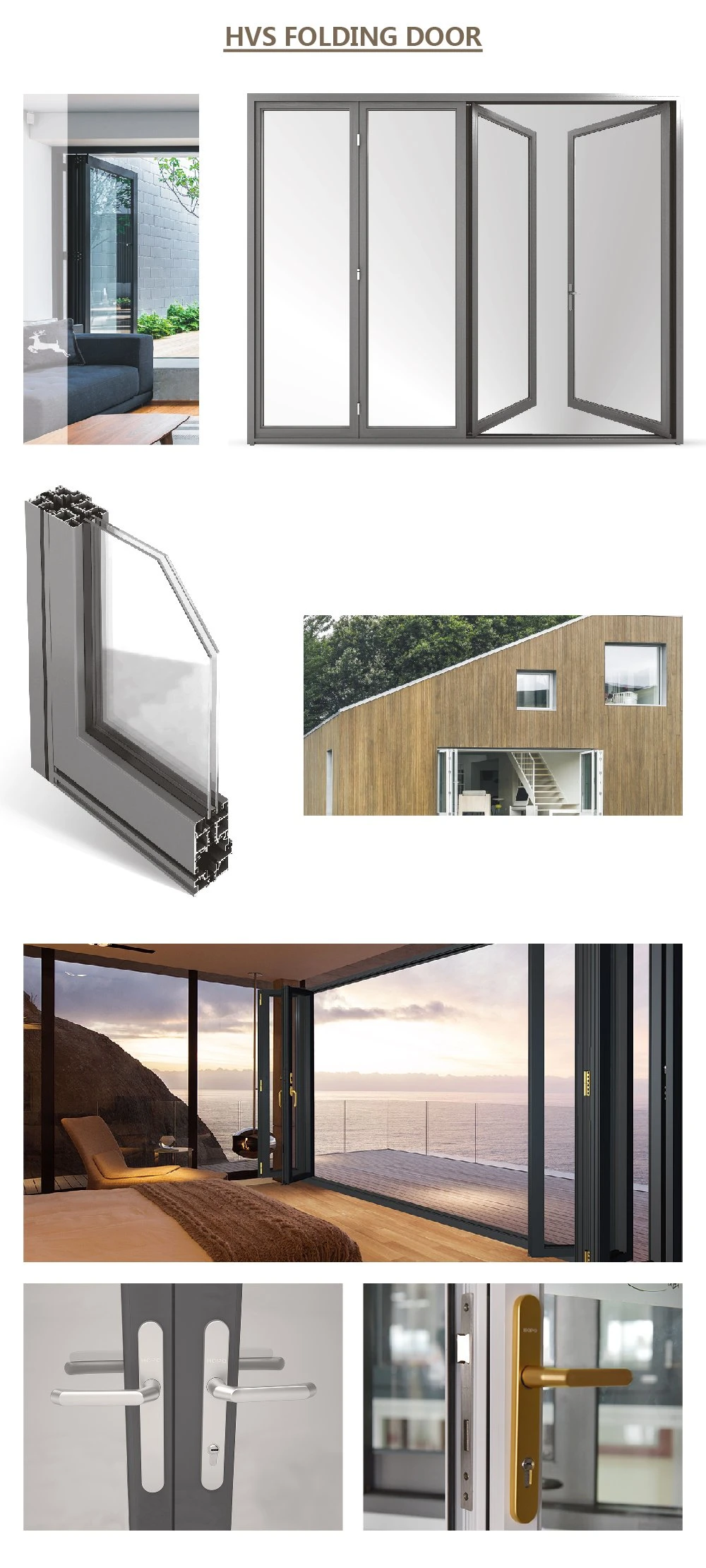 New Style Aluminium Corner Bi-Fold Corner Window Window for Room with As2047 Folding Glass Windows Vertical Bi Fold Window