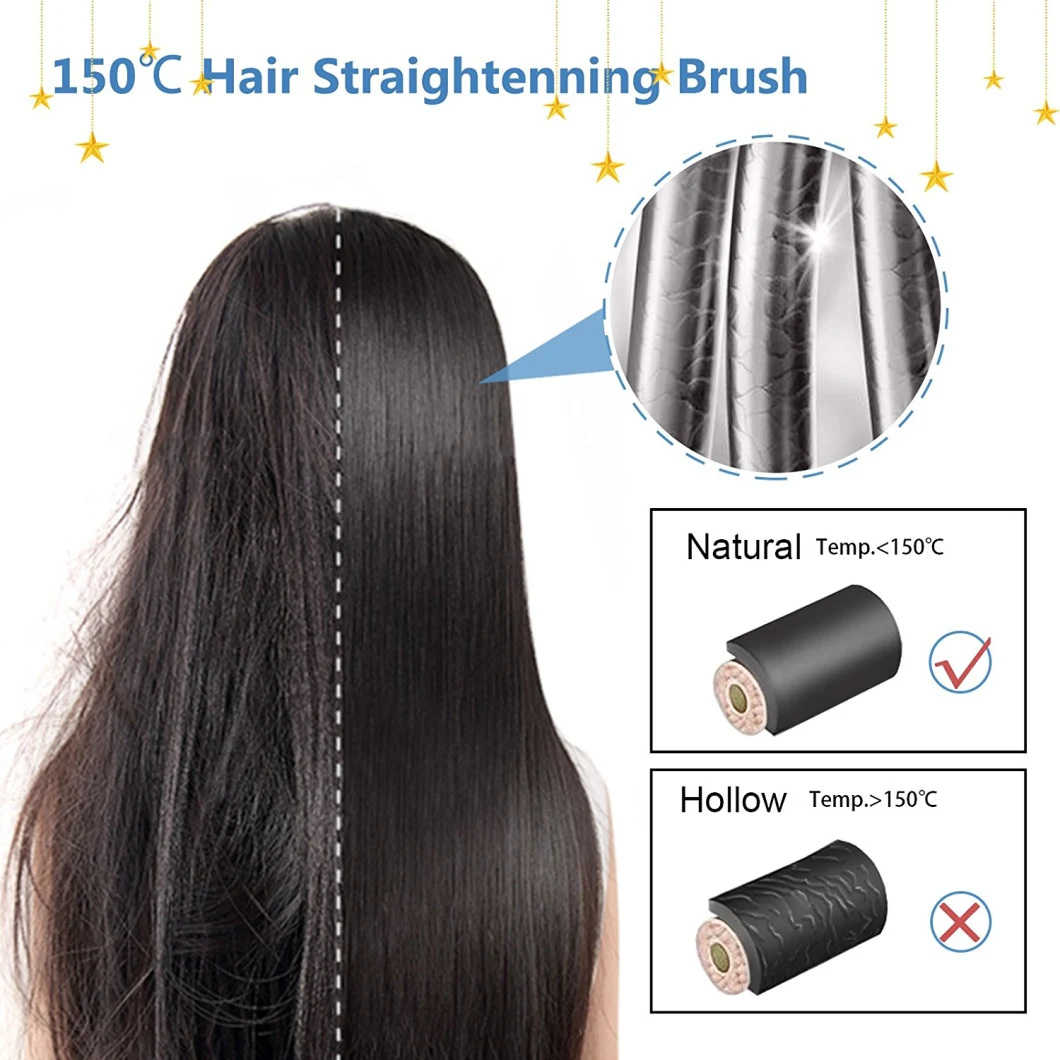 Beauty Items Ceramic Coated Hair Brush Straightener (Q18)