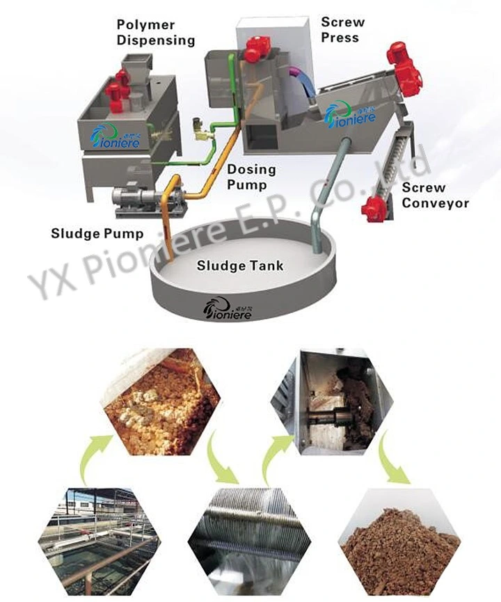 Sludge Dewatering for Chemical Wastewater/Volute Sludge Dehydrator Filter Press Machine
