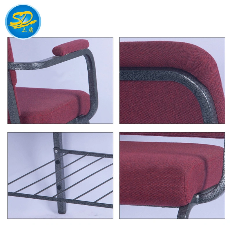 Customized Comfortable Design High Density Sponge Metal Iron Church Chair