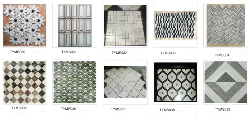 White Marble Herringbone Mosaic Pattern Mosaic Tile