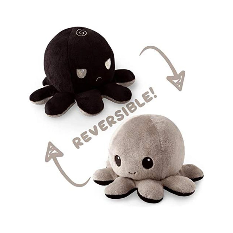 Wholesale Customized Cute Flip Octopus Doll Stuffed Soft Reversible Octopus