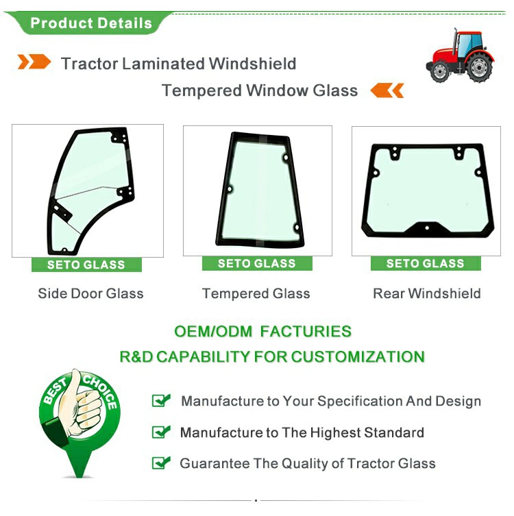 Tractor Crane Cab Window Glass/Tempered Window Windshield Glass