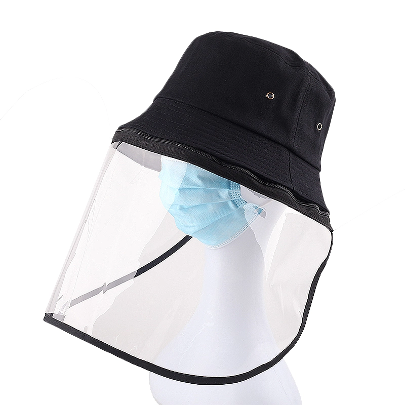 Transparent Face Cover Hat Cover Face Protective Bucket Hat with Detachable TPU