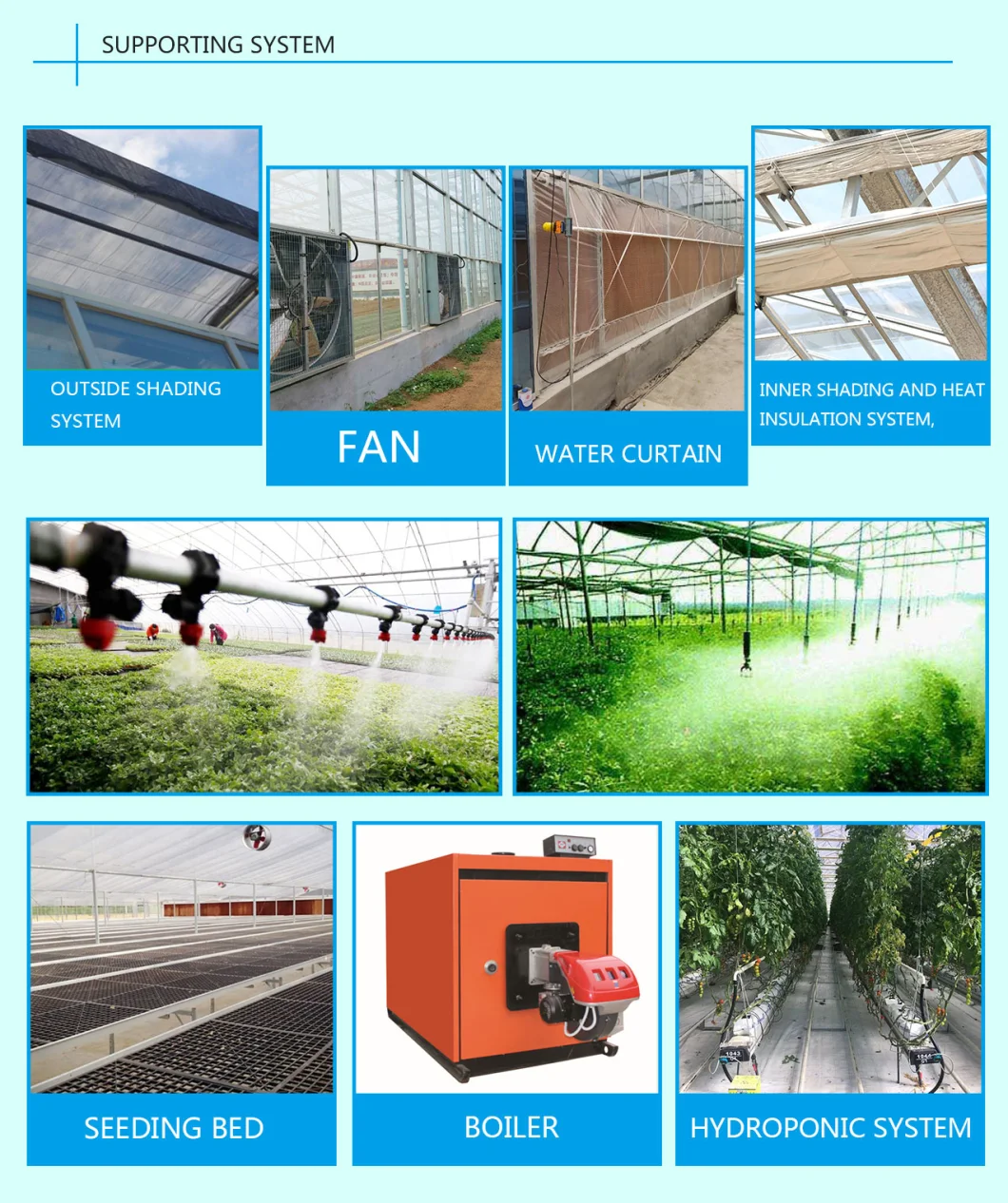 Flower Plant Greenhouse with Zinc 275G/M Gutter Plastic Film Covering