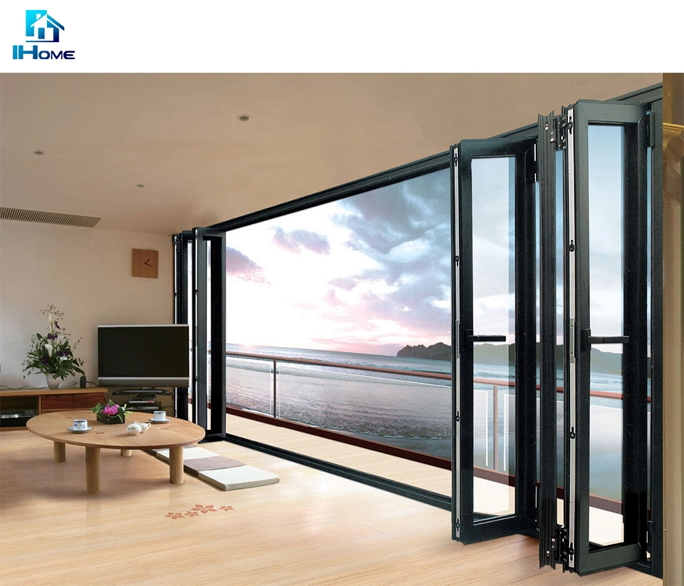 German Hardware Thermal Break Aluminum Double Glass Folding Door/Bifolding Door