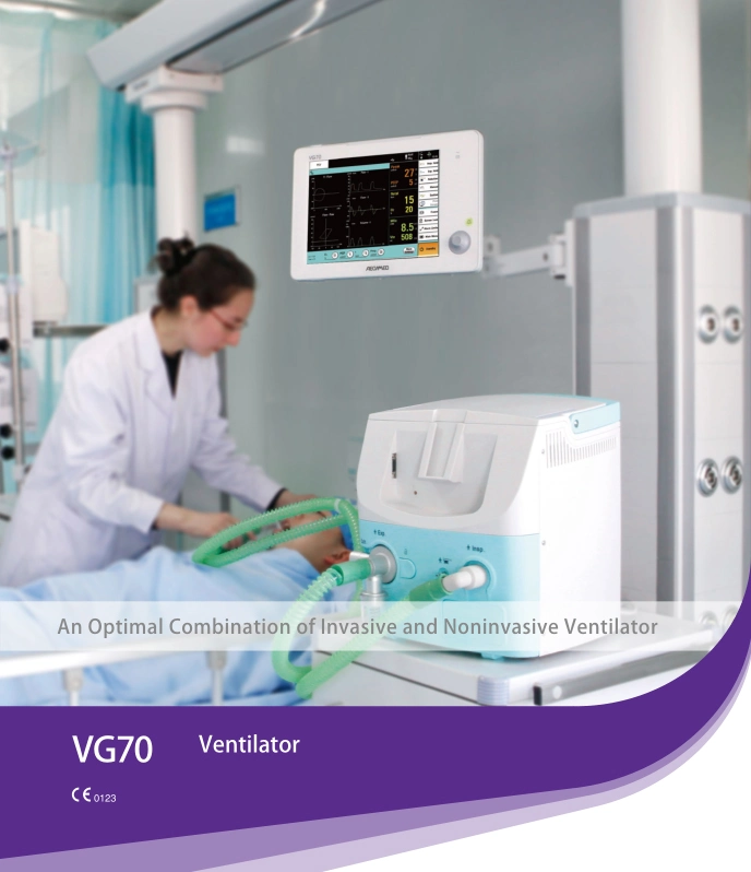 Vg70 Breathing Apparatus Respirator CE Certificate Hospital Breathing Machine for ICU Vg70 Ventilators Price
