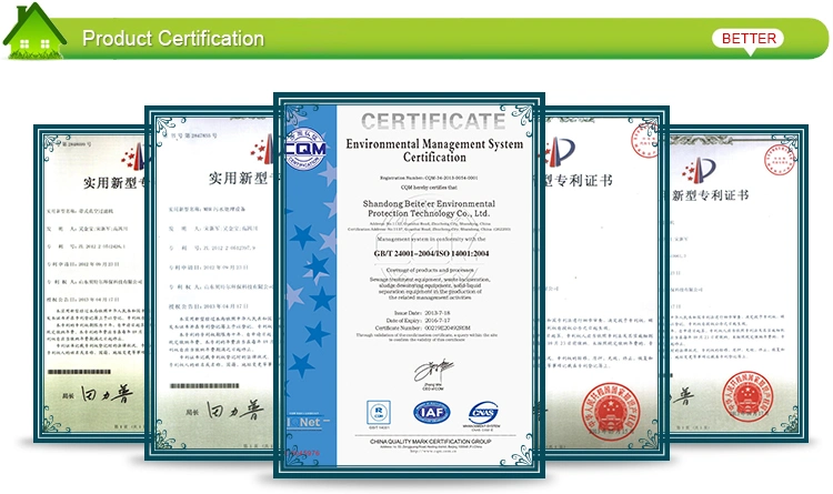 Sludge Dewatering Equipment of Belt Filter Press Machine with ISO9001 Certificates