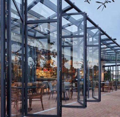 Outdoor Restaurant Tempered Glass Folding Door From China