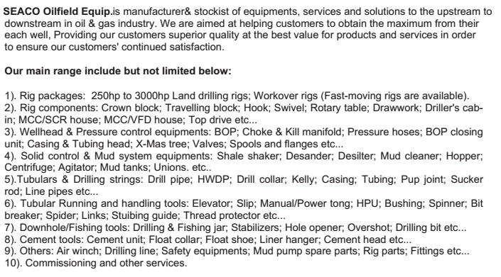 API Tb 365 Series Casing Back-up Tongs Power Tongs