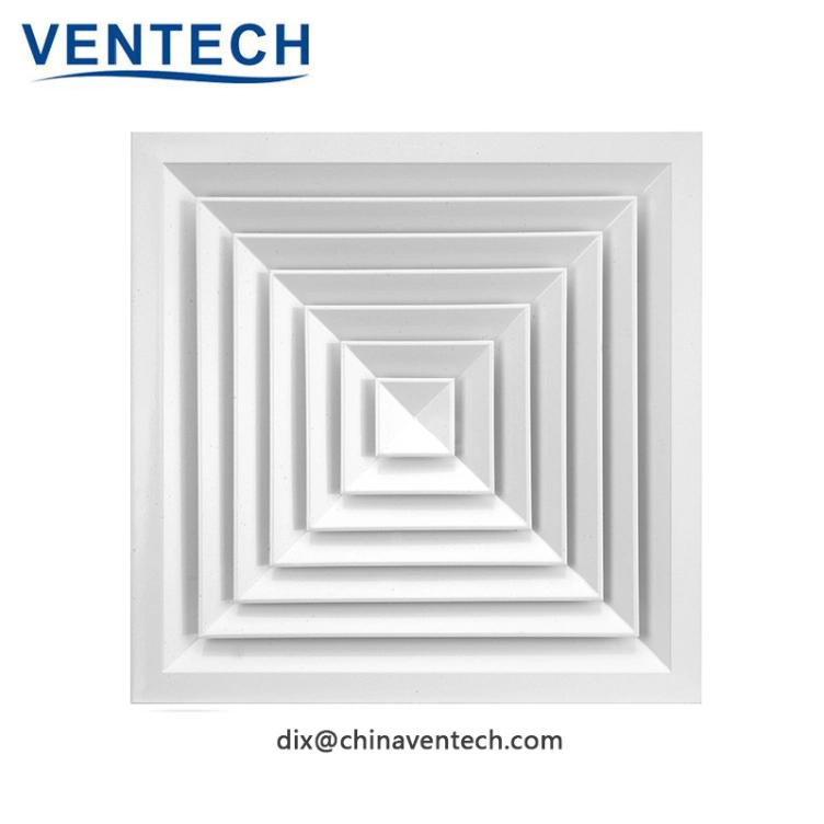 Ventech Air Conditioner System Air Outlets Ventilation 4 Ways Square Ceiling Diffuser