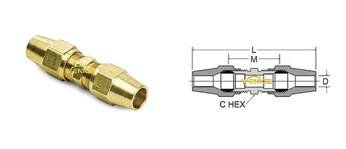 Air Brake Hose Copper Connector Union for Use with Air Brake Hose Union