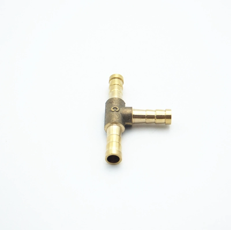 6mm Hose Barb Tee Brass Barbed Tube Pipe Fitting Coupler Connector Adapter for Fuel Gas Water