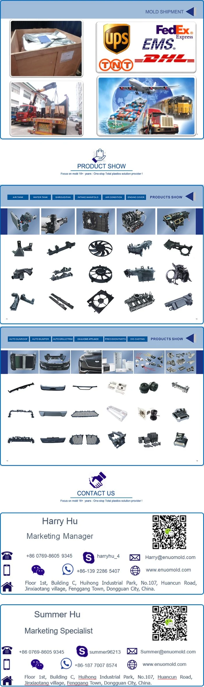 Bumper Parts for Auto Accessories Plastic Injection Mould Tool Tooling/Bumper Tooling/Injection Mold
