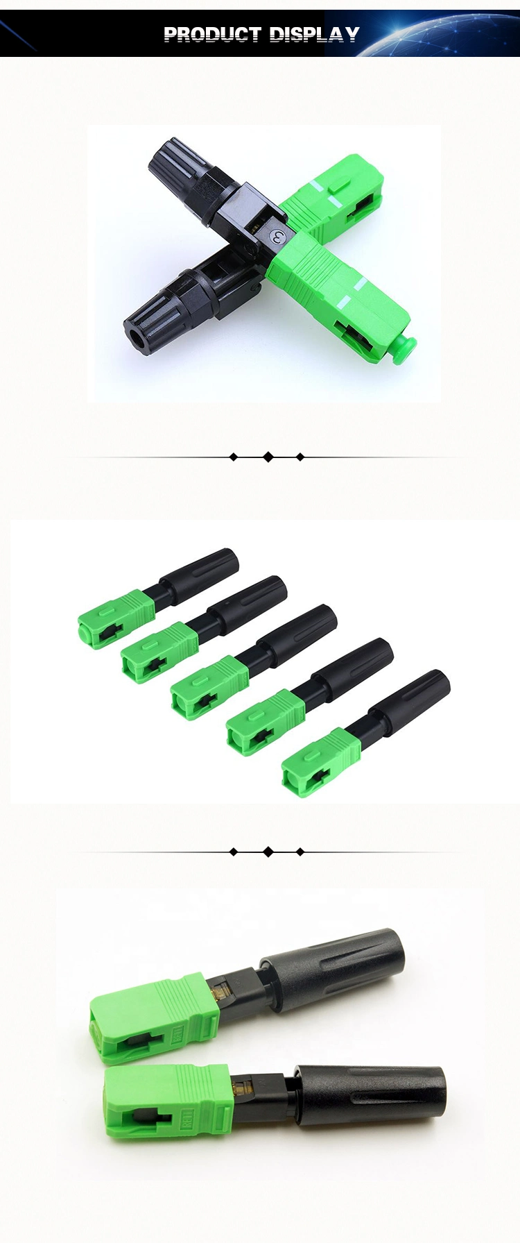 FTTH Fiber Optic Quick Connector Single Mode Upc APC Fiber Optic Quick Connector Sc APC Fiber Fast Connector