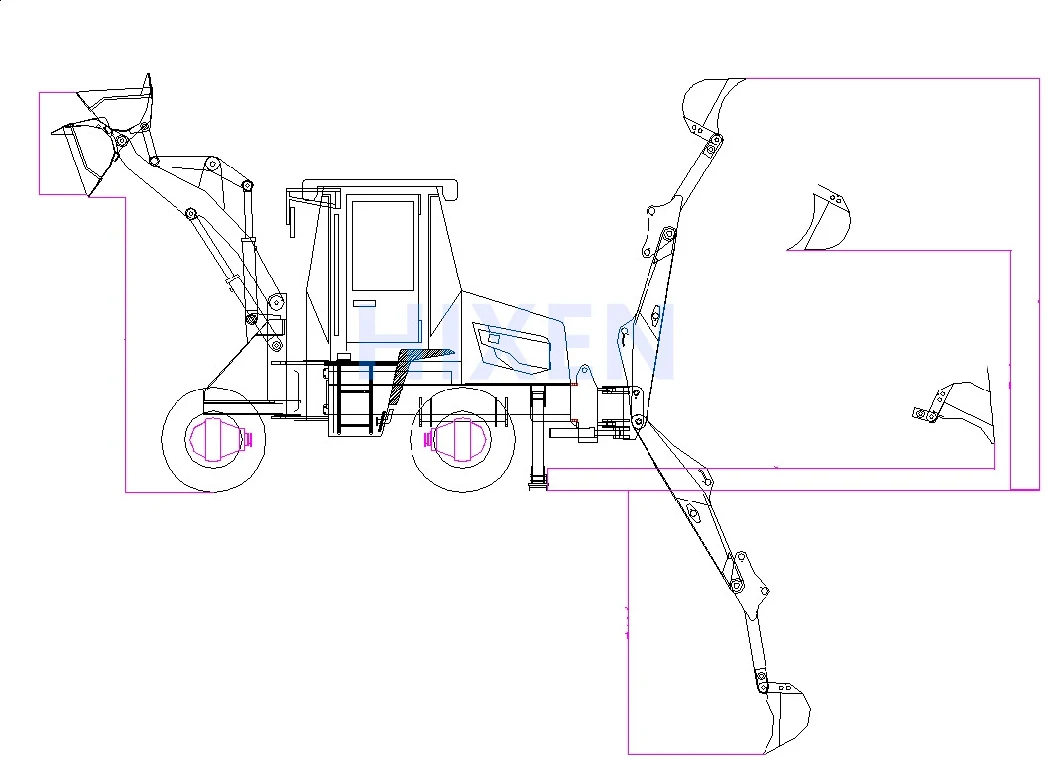 Multifunctional Construction Machinery Wz30-25 Backhoe Loader with Kinds of Tools for Sale