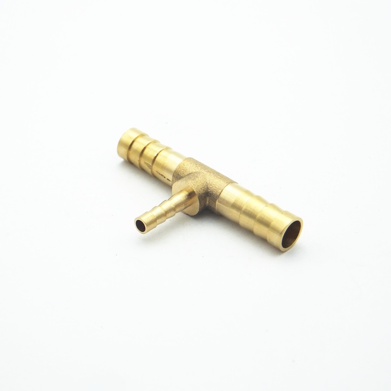 8mm Hose Barb X 4mm Hose Barb X 8mm Hose Barb Tee Brass Barbed Tube Pipe Fitting Coupler Connector Adapter for Fuel Gas Water