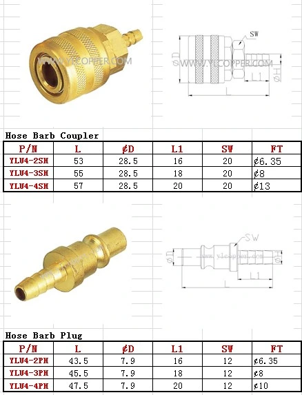 Brass Hose Barb Quick Coupling with High Quality