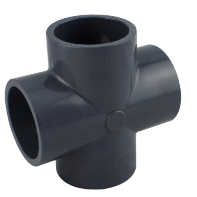DIN Standard PVC Material Cross with Equal Four Ways Fitting