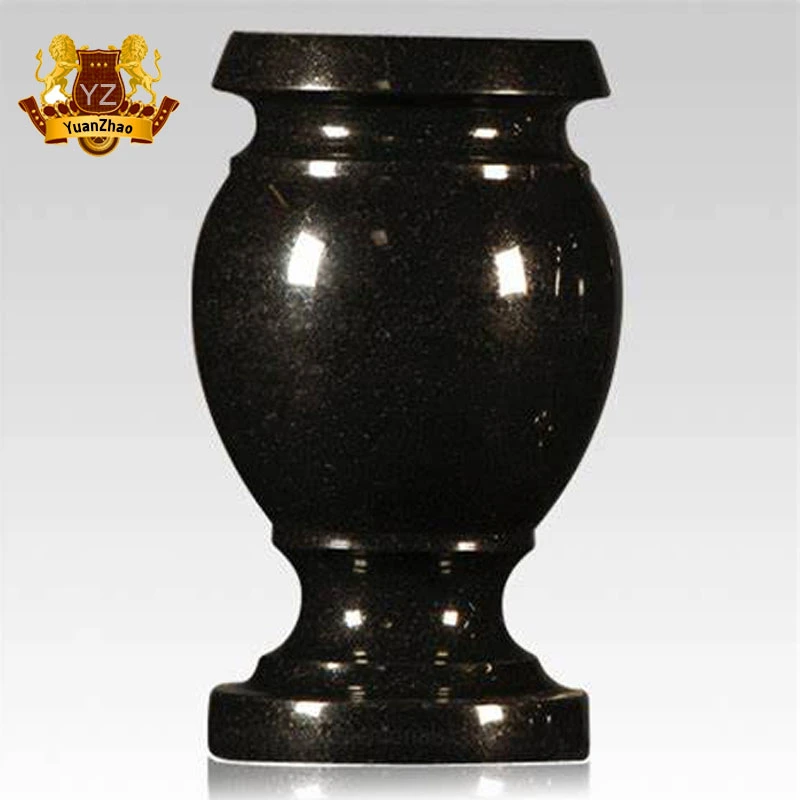 Customized Black Granite Monument Flowerpots Vase for Cemetery Memorial