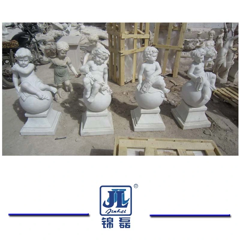 Marble Small Angel Statues Stone, Marble Sculpture for Garden Decoration/Landscape
