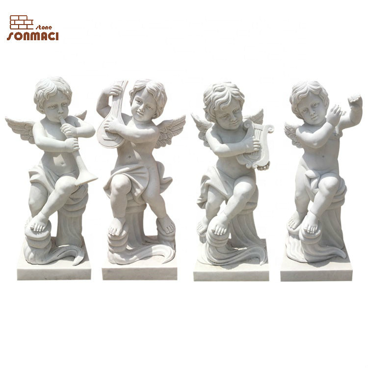 Marble Carving Boy Angel Statue for Sale