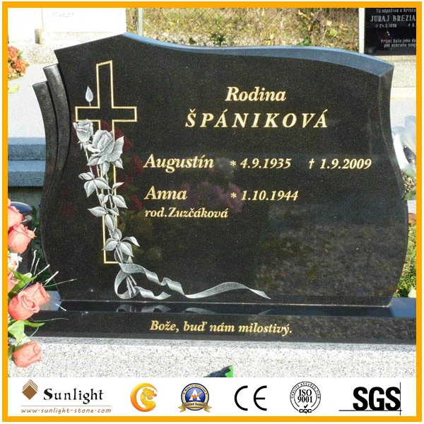 Black Granite Shanxi Black Cross Headstone/Tombstone/Monument