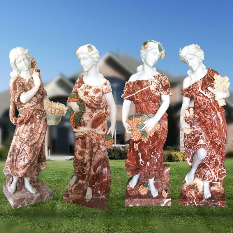 Garden Marble Carvings Four Season Stone Figure Sculpture