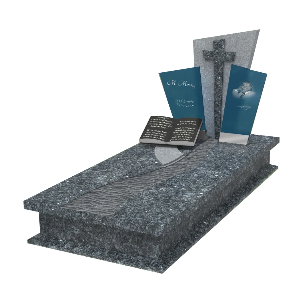 European Design Blue/Grey/Black Granite Stone Tombstones Tombstone Monument