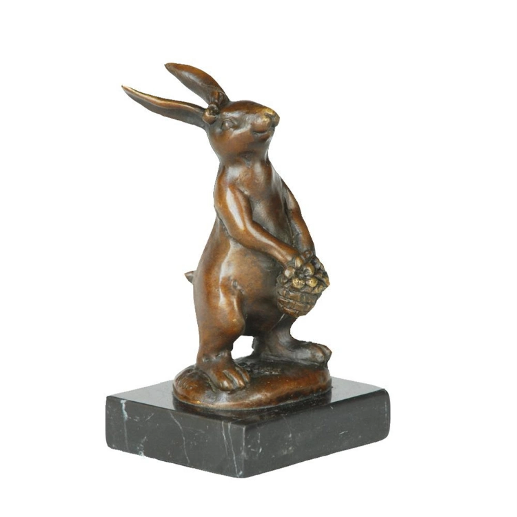 Bronze Statues Animal Sculptures Bunny Rabbit Statue Easter Home Decor