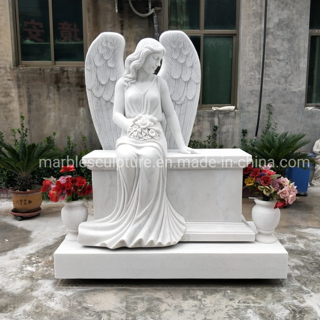 White Carrara Stone Sculpture Marble Memorial Marble Tombstone (SY-M005)
