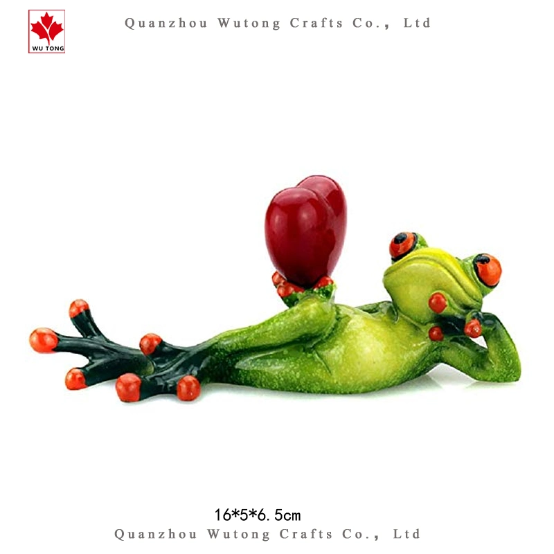 Abstract Sculptures Home Decor Resin Statues Green Frog Figurine