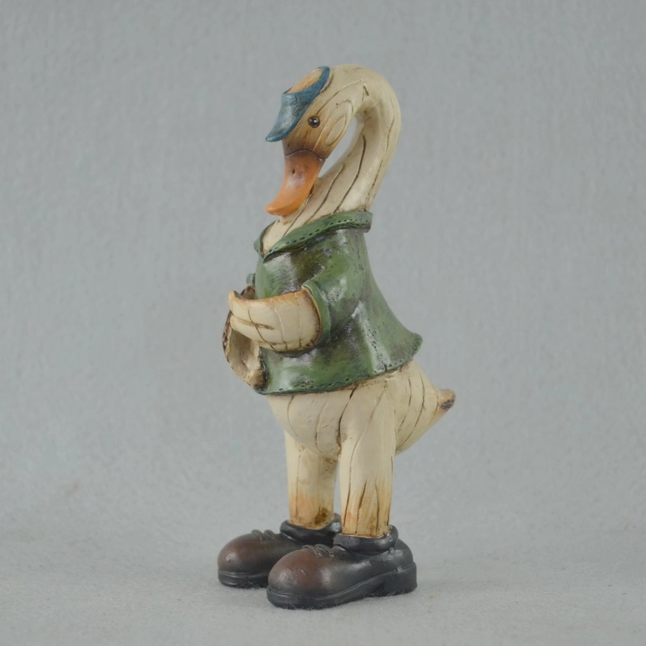 Polyresin Crafts Cheap Fairy Figurines Motion Sensor Duck Polyresin Statues