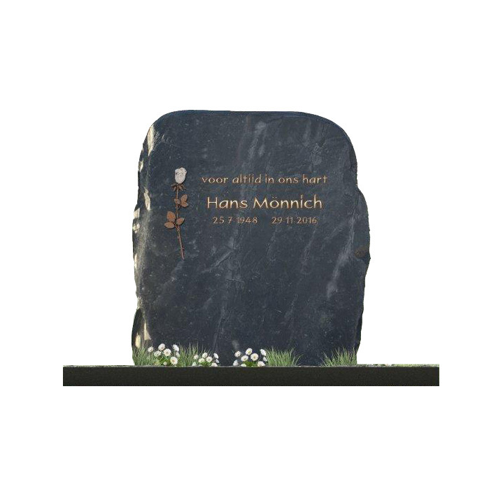 European Simple Design Black Granite Stone Tombstones Headstone Monument