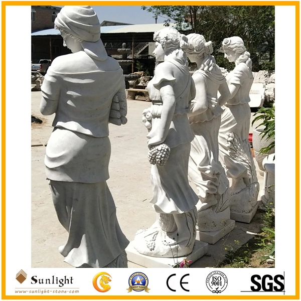 on Sale Garden Decoration Four Season White Marble Stone Carving Statues Sculpture