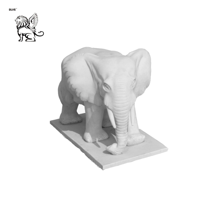 Large Animal Sculptures Garden Decoration Polishing Marble Elephant Statues Masg-27