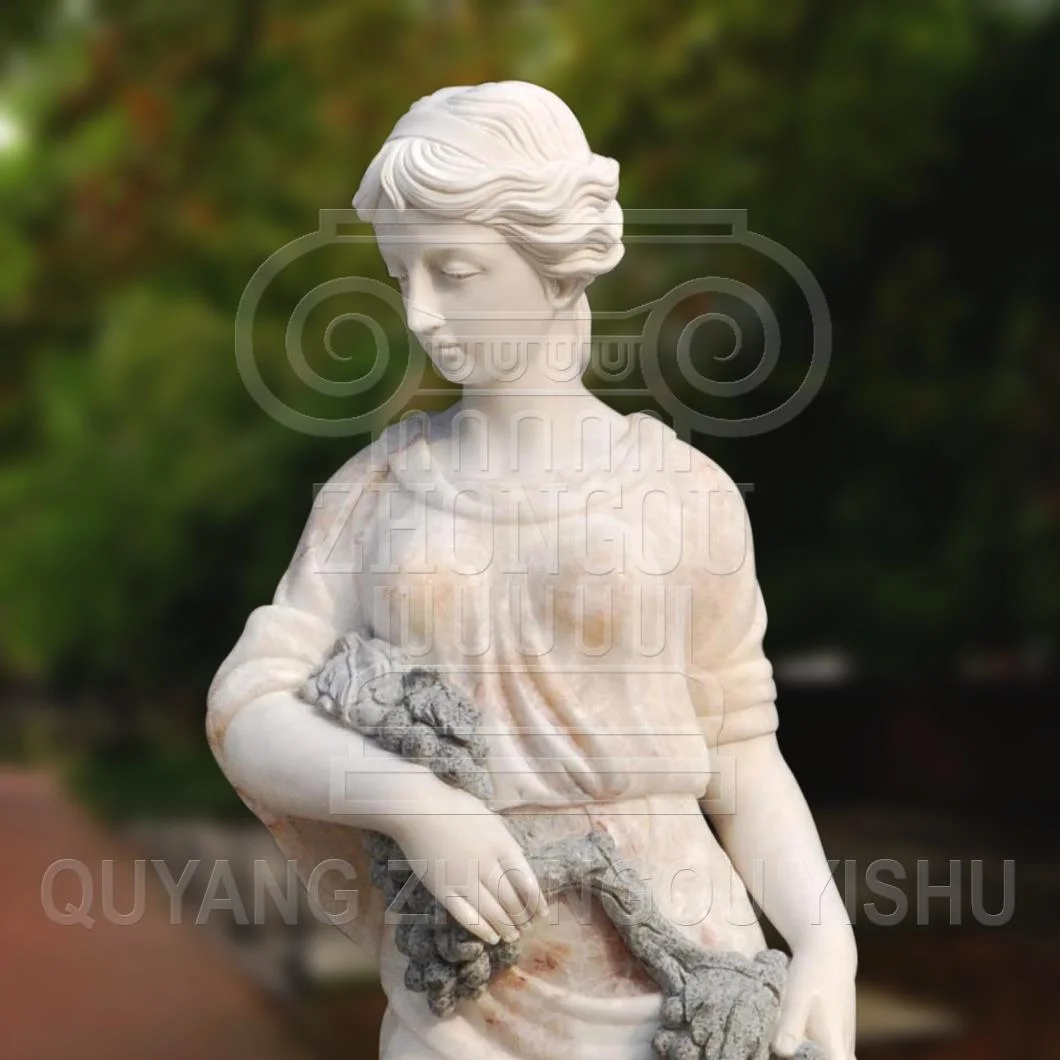 Natural Multi-Color Marble Sculpture Four Season God Statue of Garden Decoration