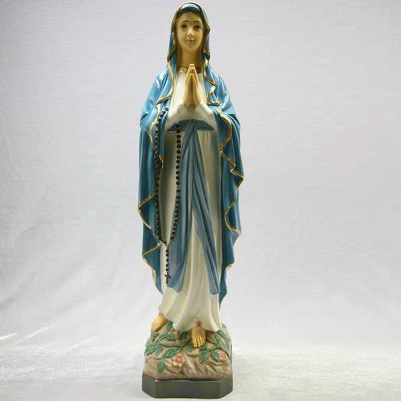 Polyresin Mary Statue Life Size Fiberglass Our Lady of Lourdes Statue
