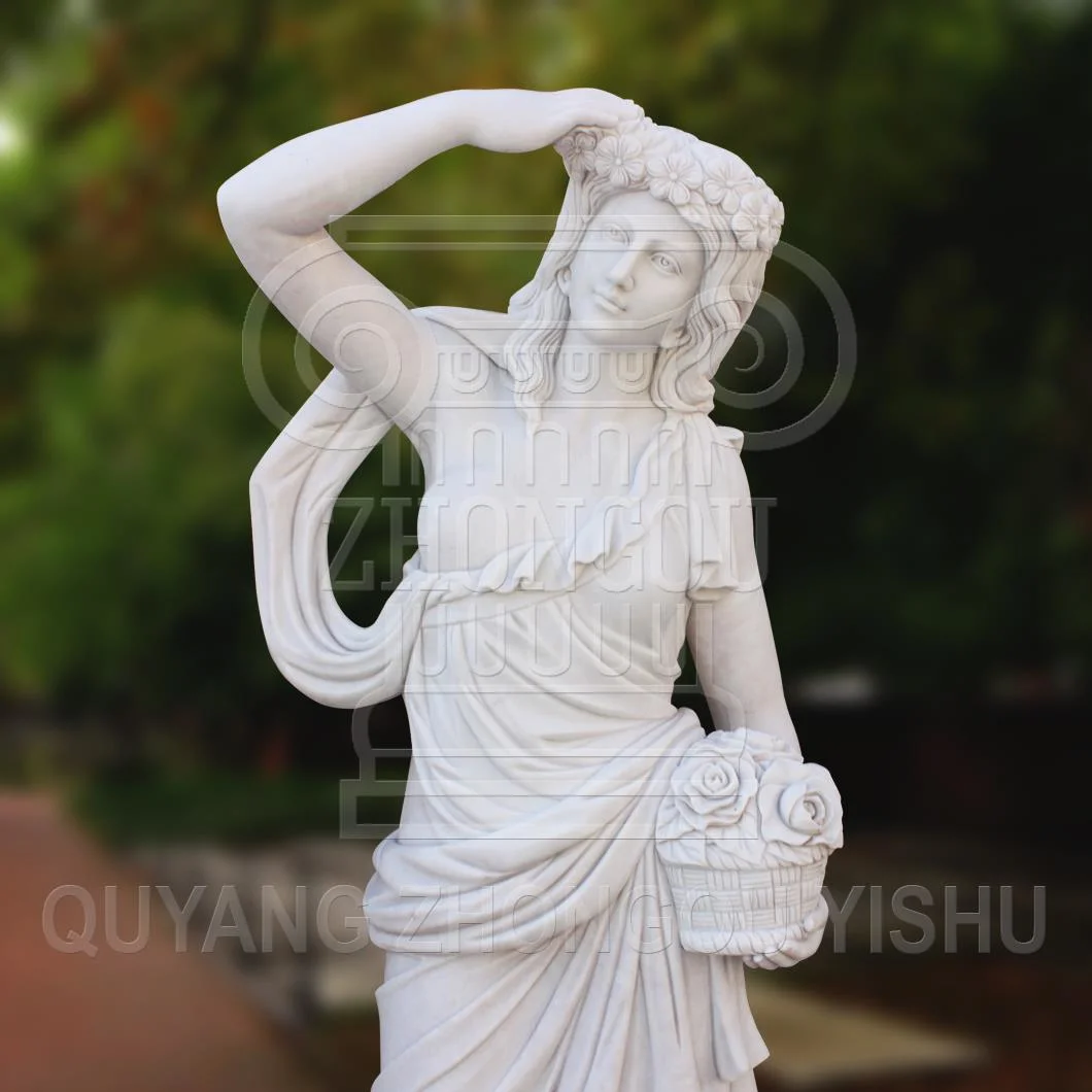 Four Season God White Marble Stone Carving Statue Garden Decoration Sculpture