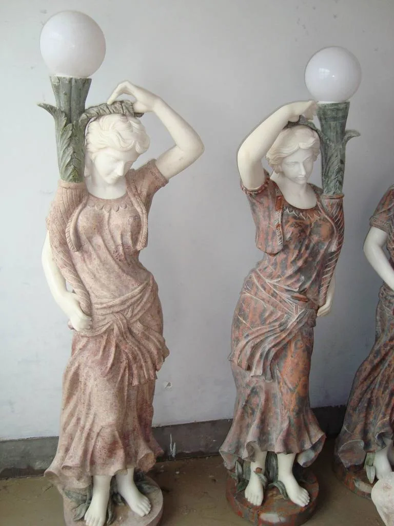 Hot White Outdoor Female Marble Carving Stone Statues Garden Sculpture