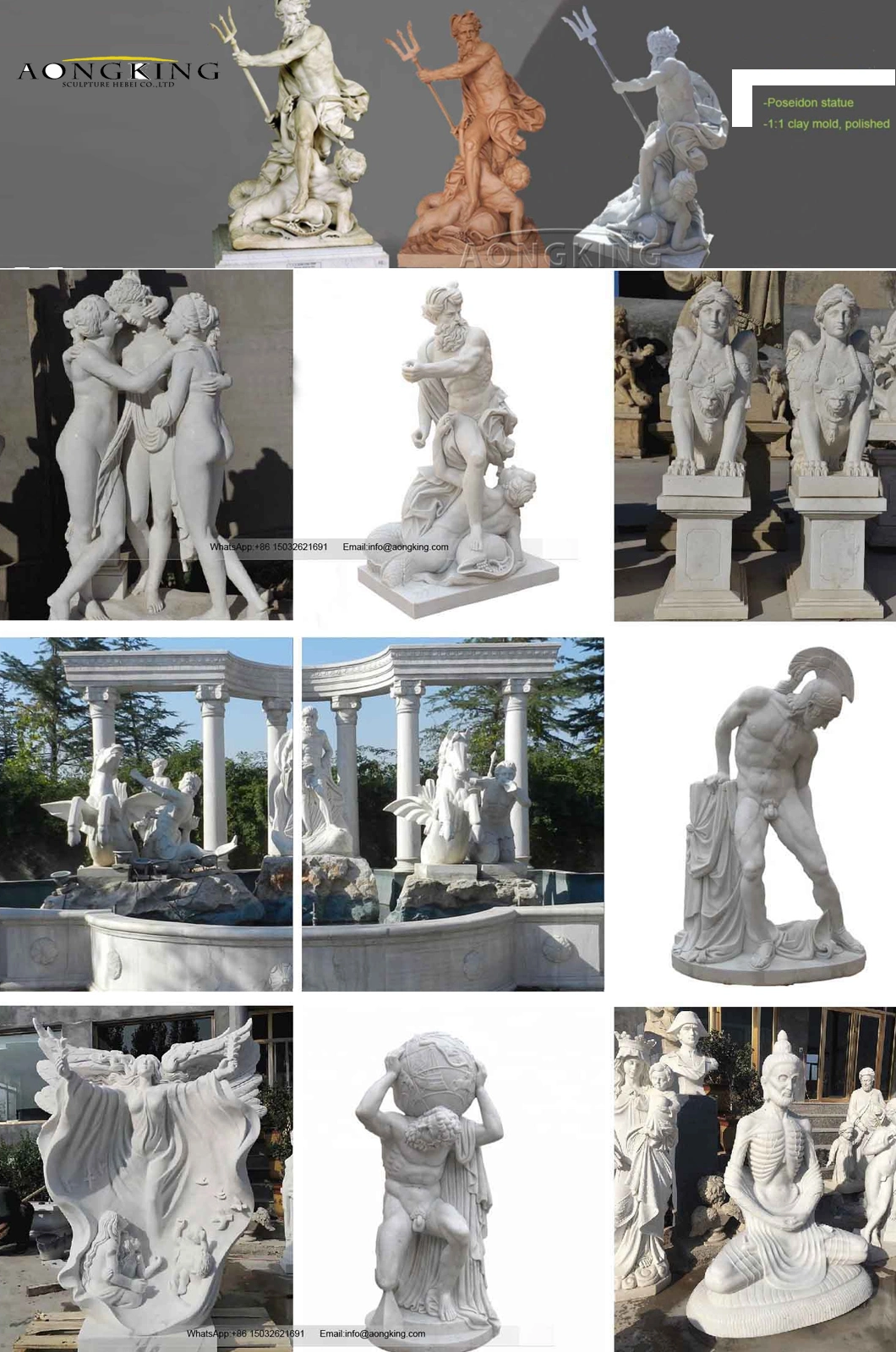 Home Decoration Marble Man Famous Statues in The World