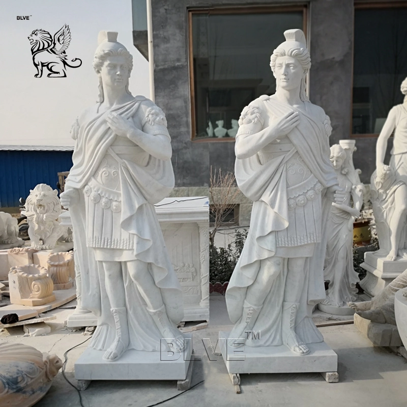 Garden Decoration Life Size Roman Warrior Outdoor Soldier Marble Statues