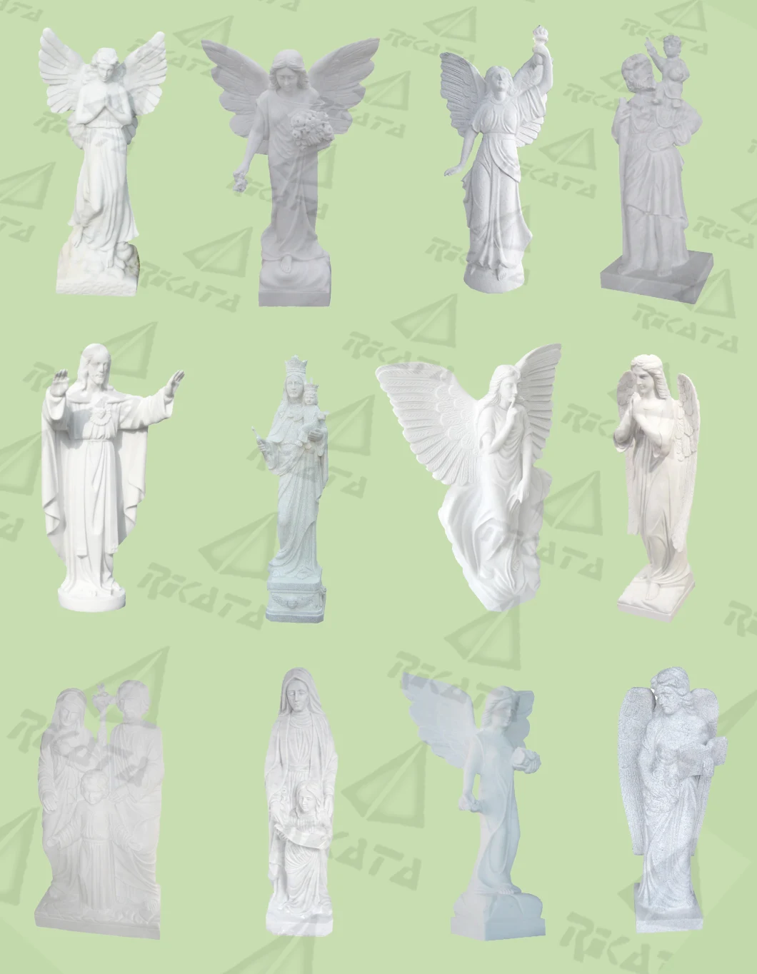 All Granite Angel of Light Statue