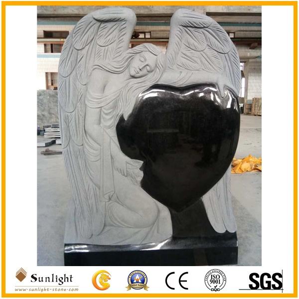 Black Customize Marble & Granite Headstone/Tombstone/Monument for European Style Funeral