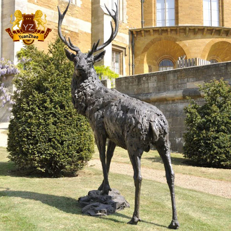 Landscape Decoration Life Size Antique Bronze Stag Statue